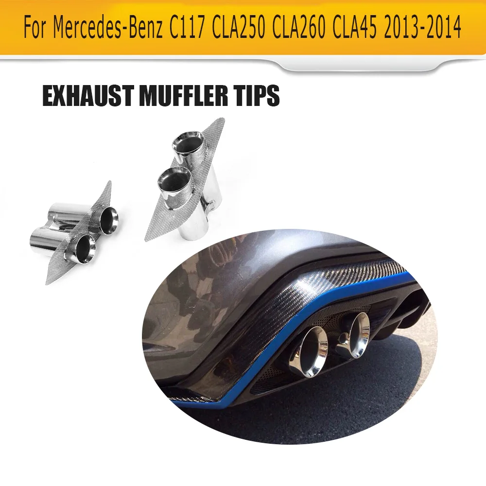 

Stainless steel car exhaust pipe tips tail pipes For Mercedes Benz W117 C117 CLA250 CLA260 CLA45 Sedan 2013-2014