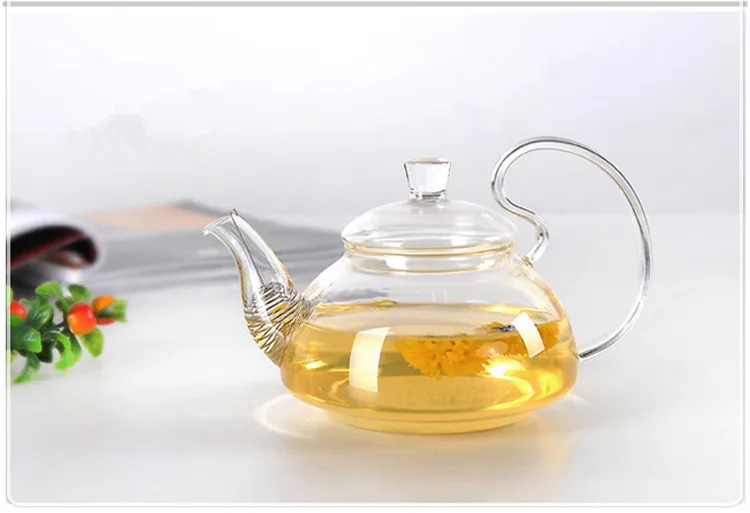 1 шт., элегантный цветочный кофейный стеклянный чайник, стеклянные чайные горшки, термостойкие стеклянные чайные горшки, чайник Gongfu с чайным фильтром, JN 1011
