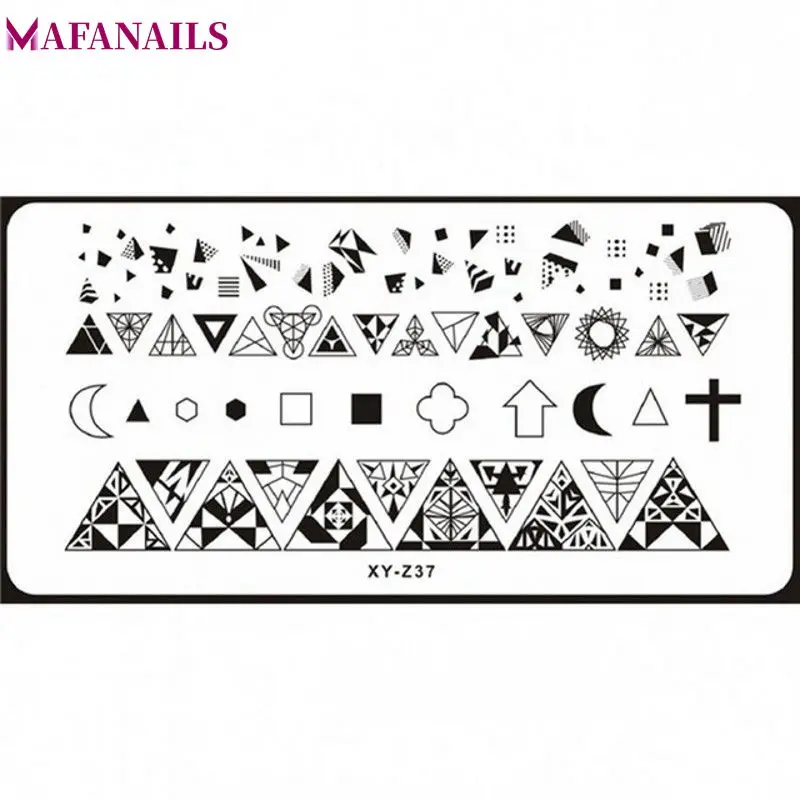 

1Pcs 12*6cm Rectangle Nail Stamping Template Plate 20 Various Geometry Patterns DIY Nail Designs Manicure Stamp Plate XYZ(19-38)