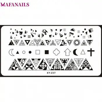 

1Pcs 12*6cm Rectangle Nail Stamping Template Plate 20 Various Geometry Patterns DIY Nail Designs Manicure Stamp Plate XYZ(19-38)