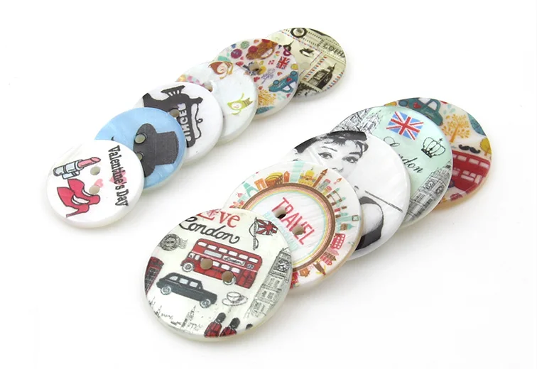 

Shell buckle color button two eyes painted coat button fashion buckle coat sweater buckle clothes buckle 20mm 30mm