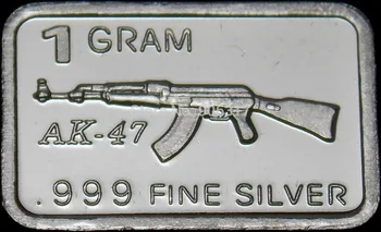 

1 gram silver pure bar Customized craft Souvenir 10pcs/lot