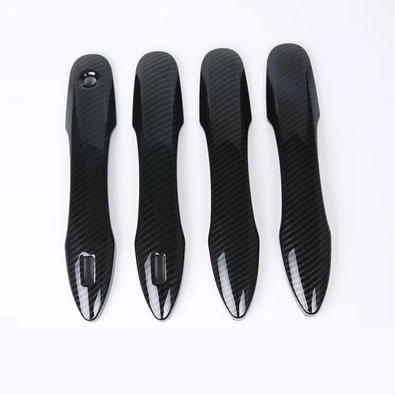 4Pcs Carbon Fiber Door Hood Sticker Trim Cover for Toyota Camry 2017 2018 8th Intelligent Key Externally Modified Accessories | Автомобили