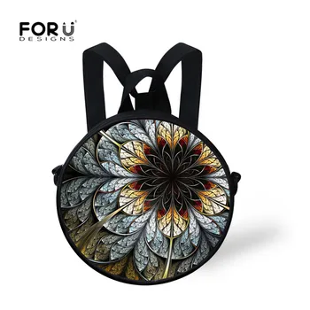 

FORUDESIGNS BEAUTIFUL! Girls Print Flowers School Children Round Backpack Kindergarten Baby Kids Mochila Schoolbag Infantil