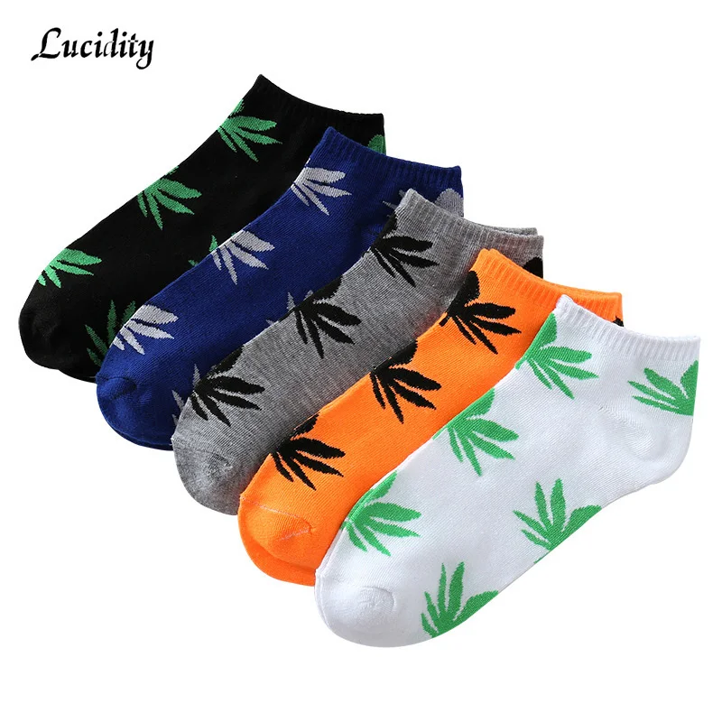 

5Pairs/lot=10pieces Shallow Mouth Breathable Socks Male Summer Maple Leaf Socks Boat Man Short Tube Non-Slip Socks Men