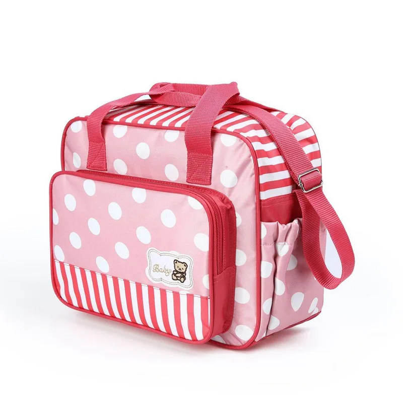 MOTOHOOD Dot Tote Bag Baby Changing Diaper Bags Fashion Designer Mother Bag Baby Stroller Bags Multifunctional High-capacity (2)