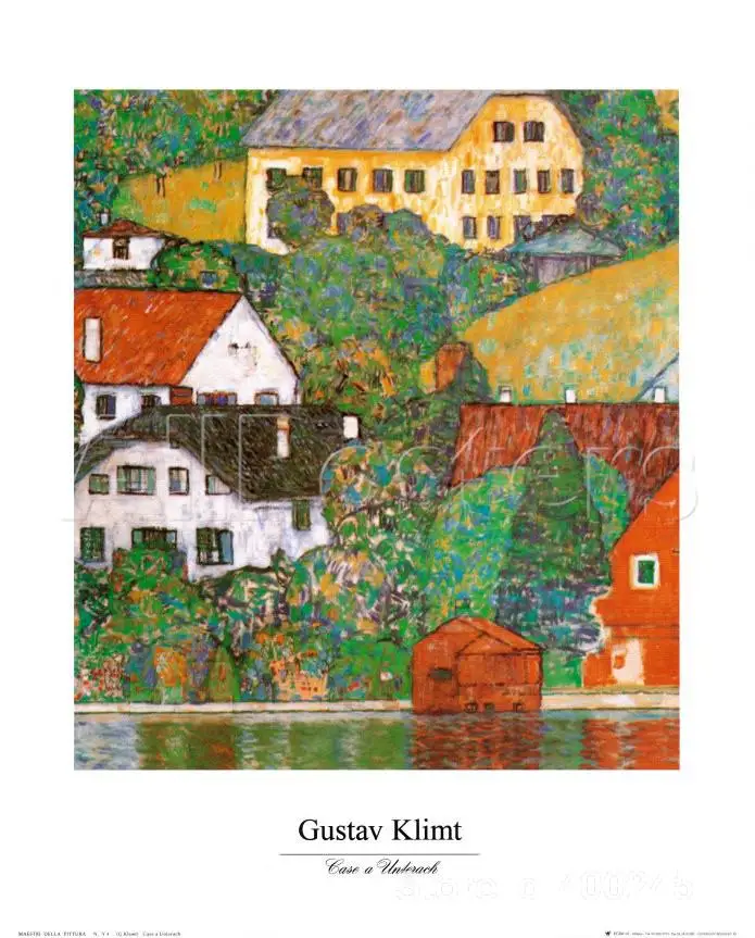 

artwork of Gustav Klimt Houses at Unterach art reproduction paintings handmade High Quality
