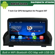 Aggiornato Originale Android 7.1 Car Radio Player Vestito per Peugeot 307 Auto Video Player Costruito in WiFi GPS di Navigazione Bluetooth