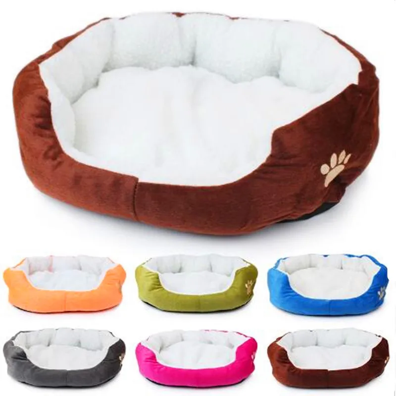 Soft Pet Dog Nest Puppy Cat Bed Fleece Warm House Kennel Plush Mat 4