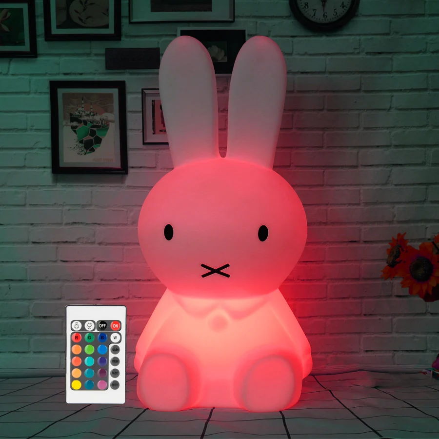 H28CM RGB Led кролик лампа ночник USB для детей подарок для маленьких детей с рисунками животных прикроватной тумбочке Спальня Гостиная украшения