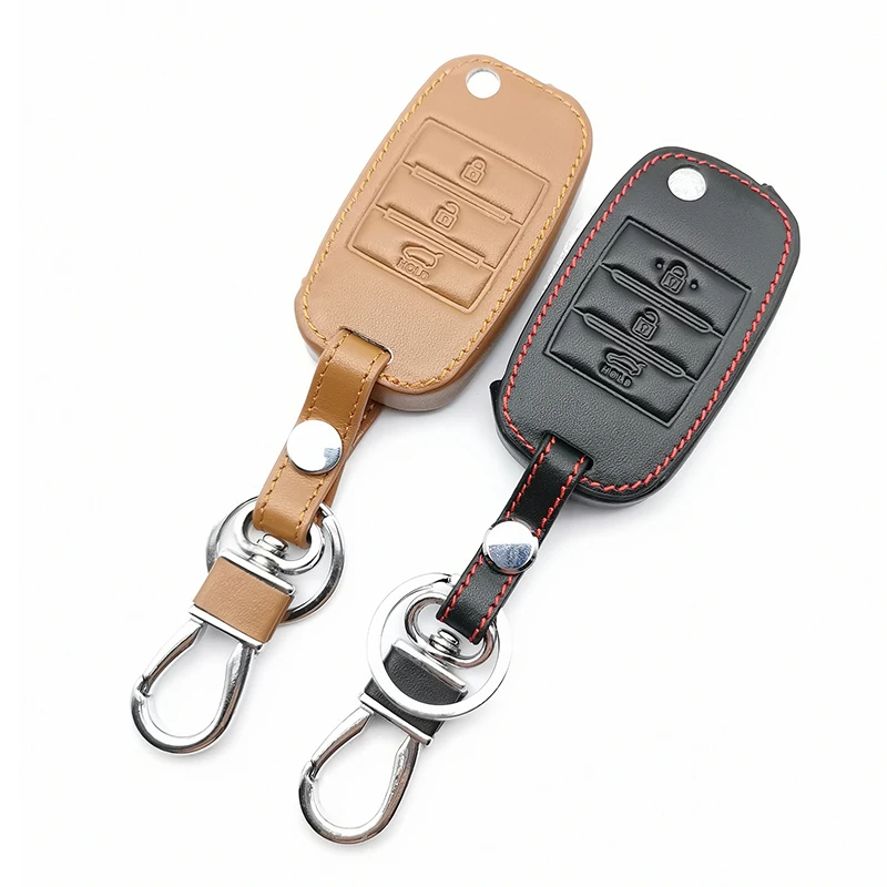 Hot sale 3 button leather car remote key case for Kia Soul Cerato Sportage Ceed Sorento K2 K3 K4 K5 Folding accessories | Автомобили и