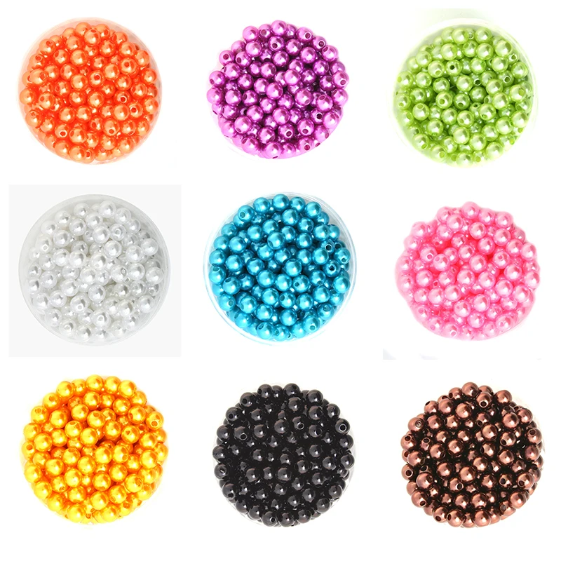 

Celadon 90-900pcs/lot 4/6/8/10mm ABS Imitation Pearl Beads Round Plastic Acrylic Spacer Beads for Jewelry Making Findings DIY