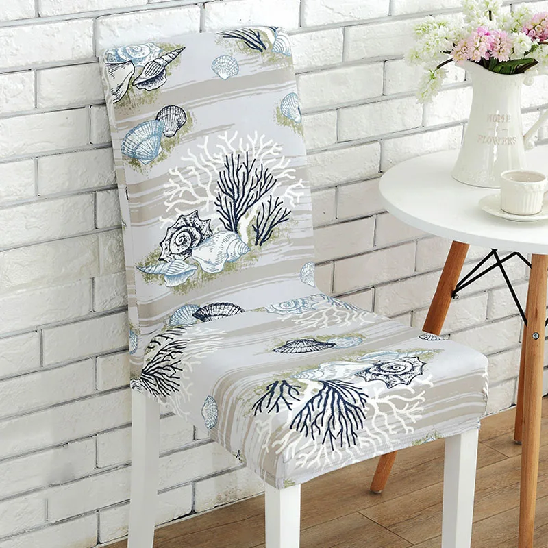 

Removable Durable Spandex Elastic Stretch Office Chair Covers Sea Animals Maple Leaf Floral Pattern Hotel Dining Seat Cover