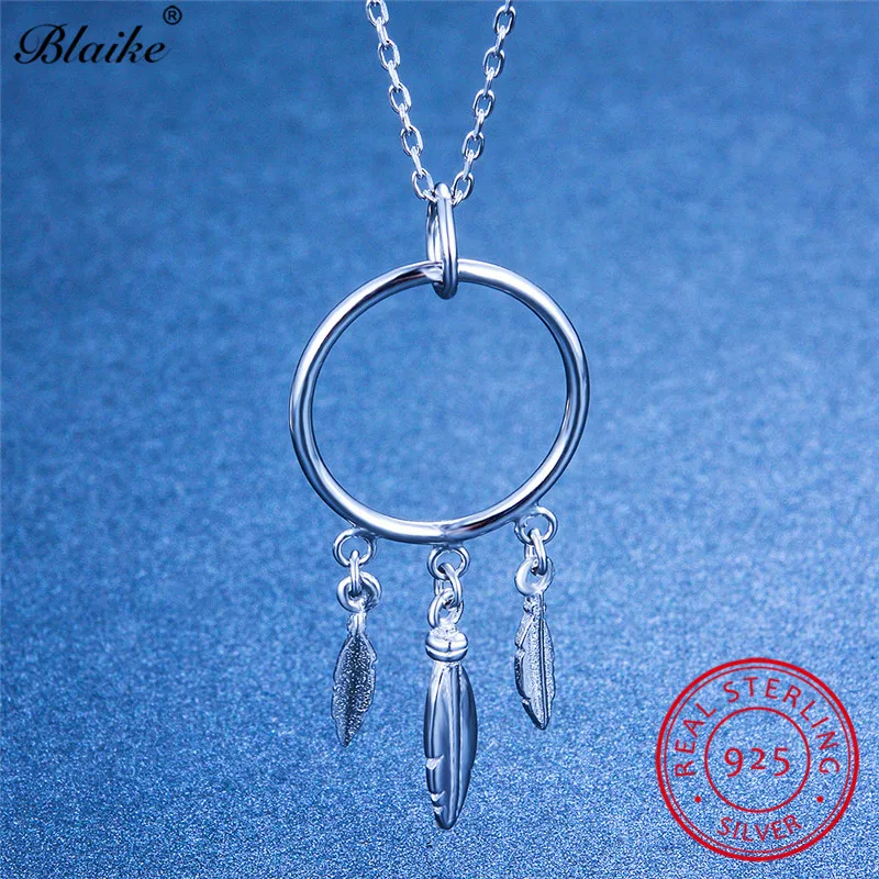 

s925 Sterling Silver Chains Necklace Plant Tree Leaf Tassel Pendant Necklaces For Women Minimalist Wedding Necklace Boho Jewelry