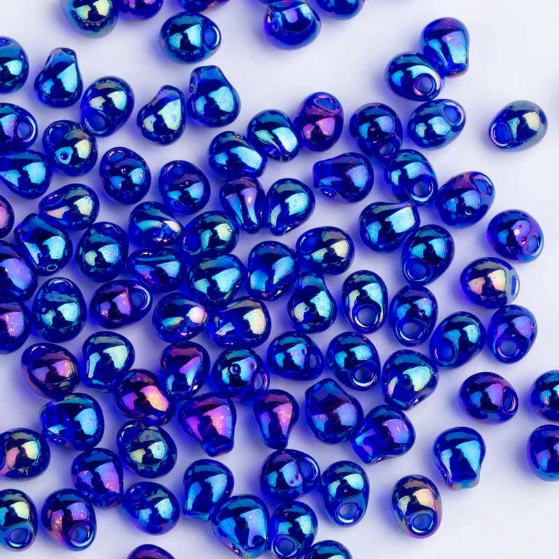 

Taidian 3.4mm Beaded Earring Miyuki Drop Bead Transparent Cobalt AB DP177 3grams/lot about 66 pieces