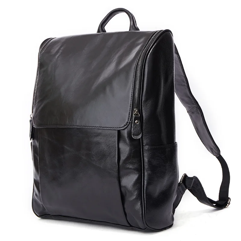 

Personalized wear-resistant Genuine Leather men's backpacks top layer cowhide large capacity computer backpack travel bag
