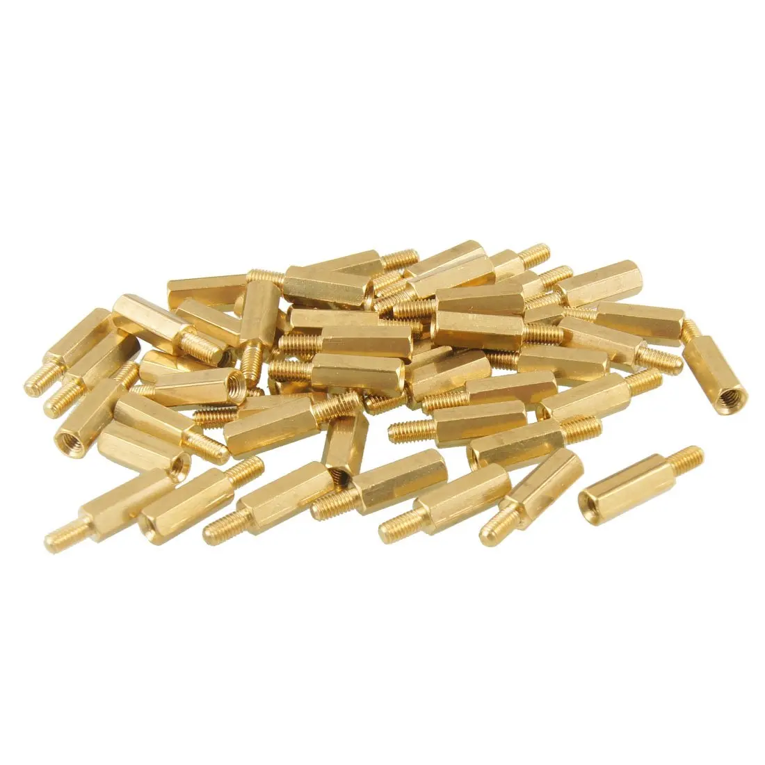 

100% New 50 Pcs Brass Screw Hexagonal Stand-off Spacer M3 Male x M3 Female 12mm Body Length