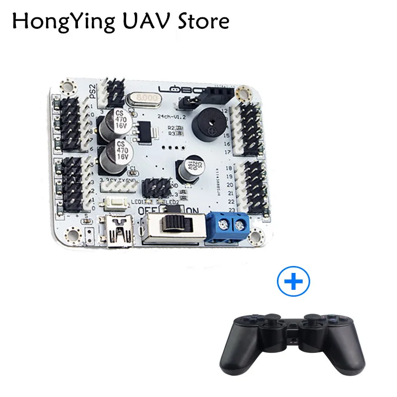 

DIY 24 CH Servo Controller with PS2 Wireless Handle Over-Current Protection Remote control RC Parts Robot Toy for Children