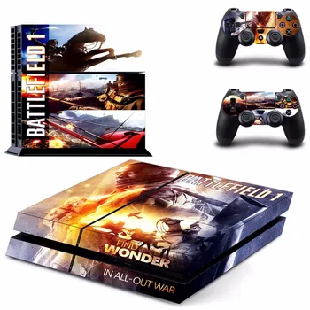 

New battlefield 1 Decal PS4 Skin Sticker For Sony Playstation 4 PS4 Console protection film +2Pcs Controller