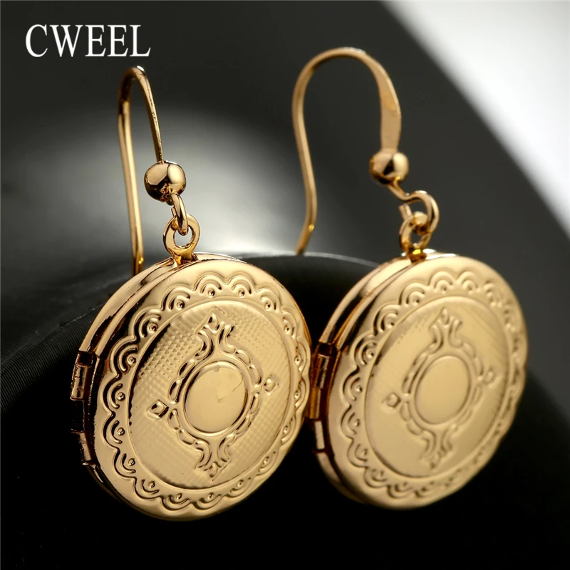 

CWEEL Earrings Women Wedding Drop Earrings Gold Color Bohemian For Brides Boho Earring Female Geometric Party Hanging Earings