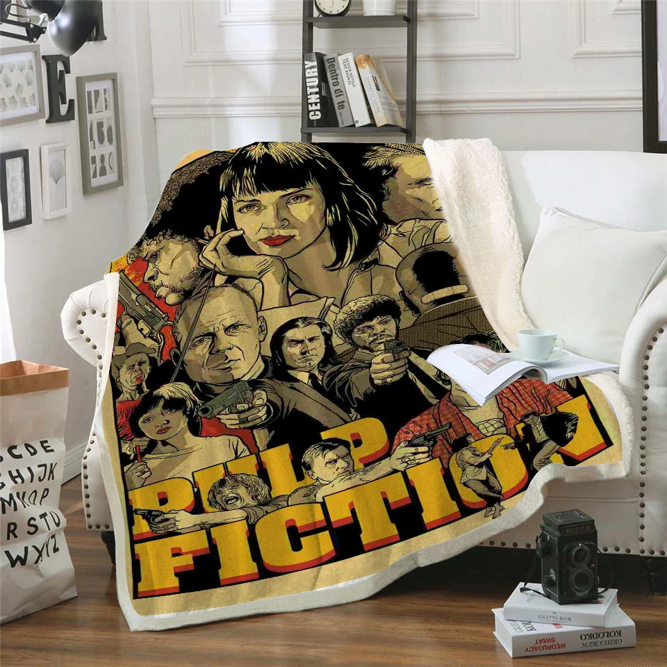

Poster Blanket Plush Movie Poster Print Sherpa Fleece Bedspread Blanket Kids Adults Throw Blanket Home Textiles Dropship