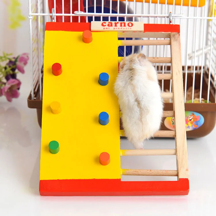 Nature Wooden Colorful rainbow Hamster Climbing Ladder bed steps stairs