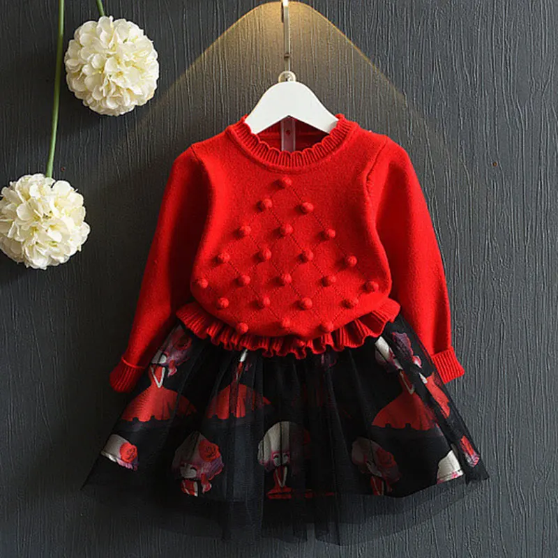 

Kids Girls dresses O-neck Cotton 2018 Toddler Girsl Clothing Autumn Winter Fashion red purple Long Sleeve dress Children Clothes