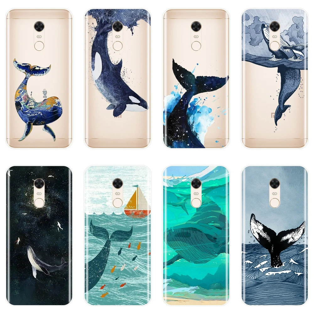 

Back Cover For Xiaomi Redmi S2 4A 5A 6A 5 Plus Whale Fish Silicone Phone Case For Pocophone F1 Redmi Note 4 4X 5 5A 6 Pro Prime