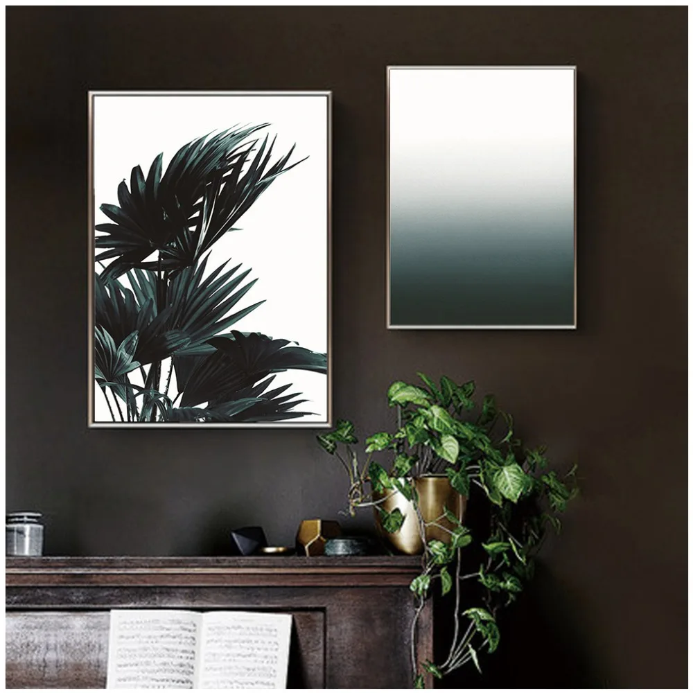 

Nordic Minimalist Style Tropical Leaves Canvas Posters Prints Coastal Landscape Wall Art Picture For Living Room Modern Decor