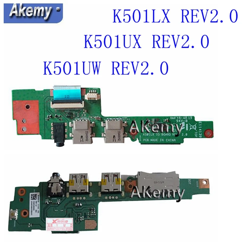 K501UX K501LX K501UW USB IO плата для For Asus A501L K501 K501LB K501U A501U K51UXM кабель ноутбука аудио JACK Плата