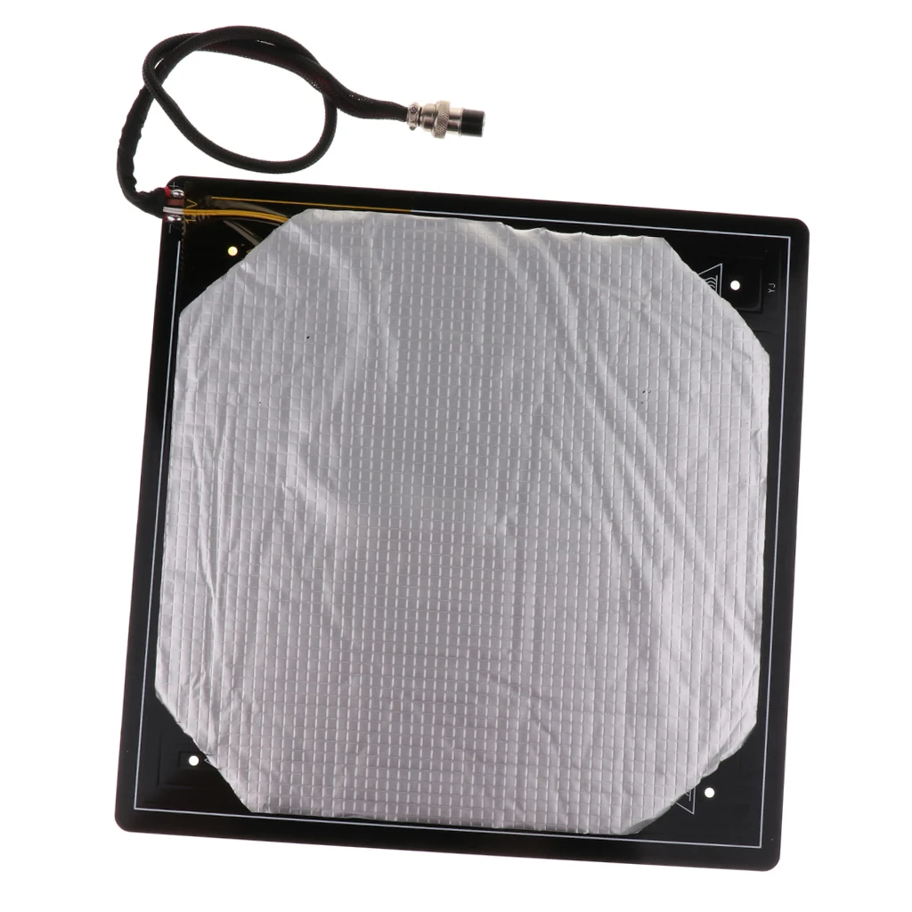 Heatbed + Isolamento Peças de Viveiro Algodão para Cr10 Cama Aquecida 300*300 400*400 Alumínio Cr-10s s4 3d Impressora 12 v 310*310*3mm Mk3 2 Peças e acessórios em 3D