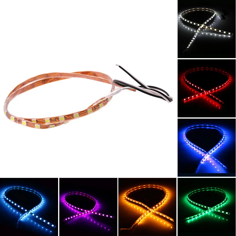 

Car Waterproof 45CM 1210 45SMD DC 12V Flexible LED Eyebrow Lamp Decoration Strip for Car Interior Day Running Light Styling