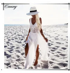 Boho Inspirado bordado кимоно кафтан frente aberta cintura Топ praia contraste camisa longa blusa платье Летнее пляжное платье