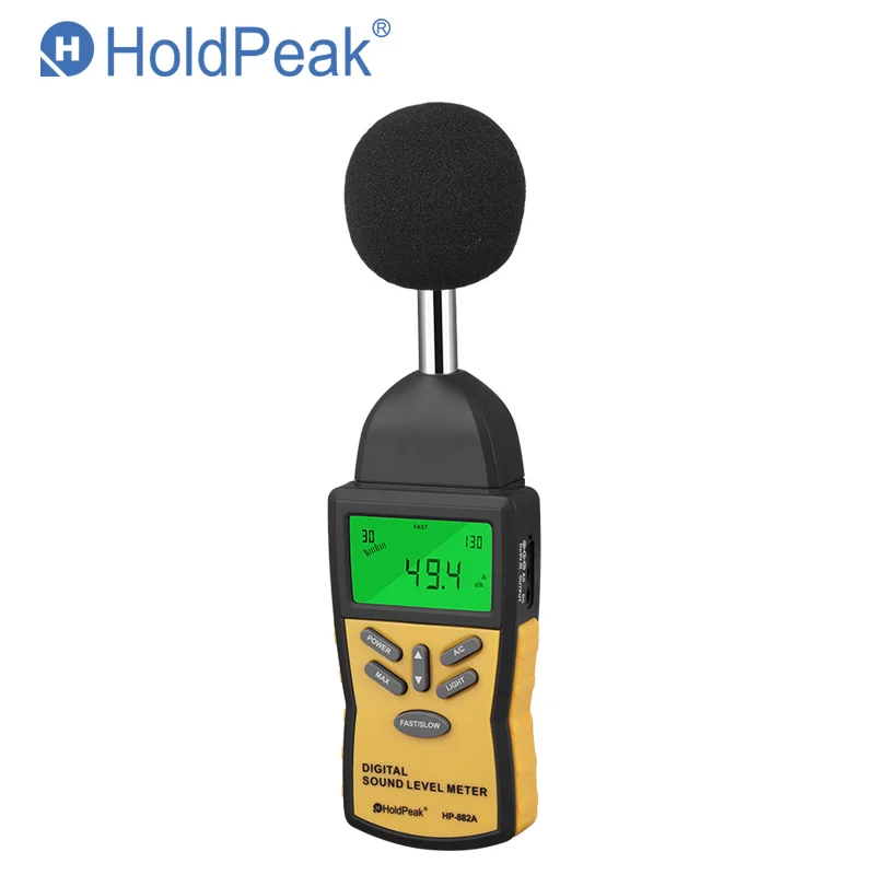 

Official HoldPeak HP-882A Professional Mini Digital Sound Noise Level Meter Decibel Monitoring Indicator Tester 30 dB to 130 dB