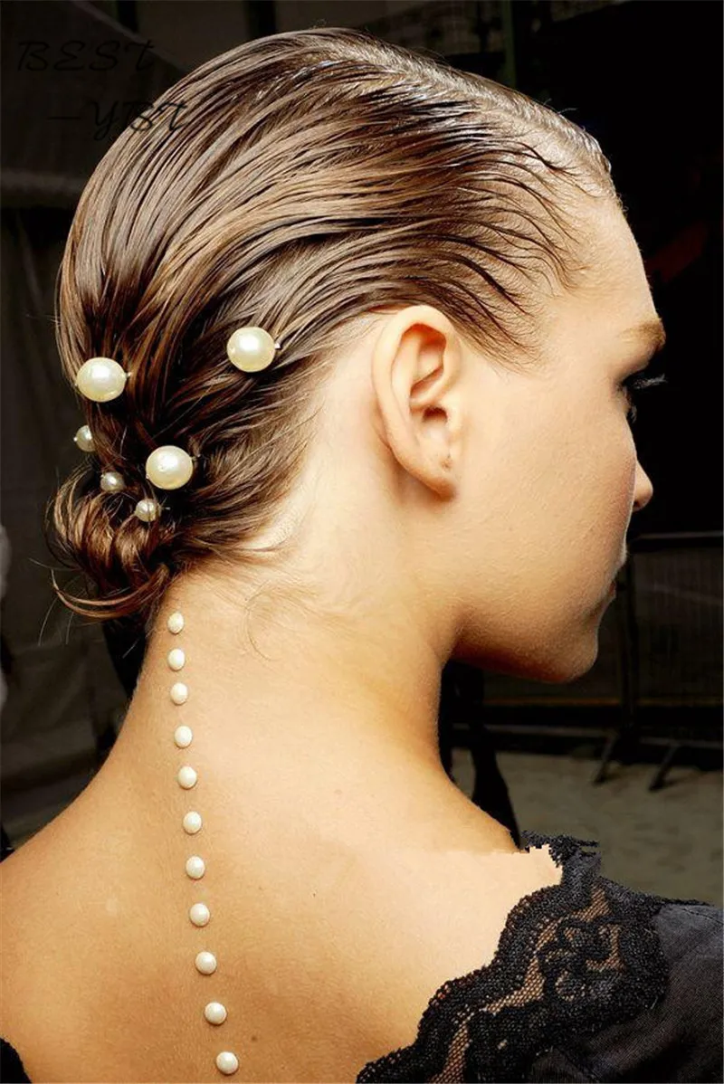 

New Elegant Simulated Big Pearl Hairpins Side Clamp Duckbill Clip Hair Accessories All-match fashion hair jewelry for women