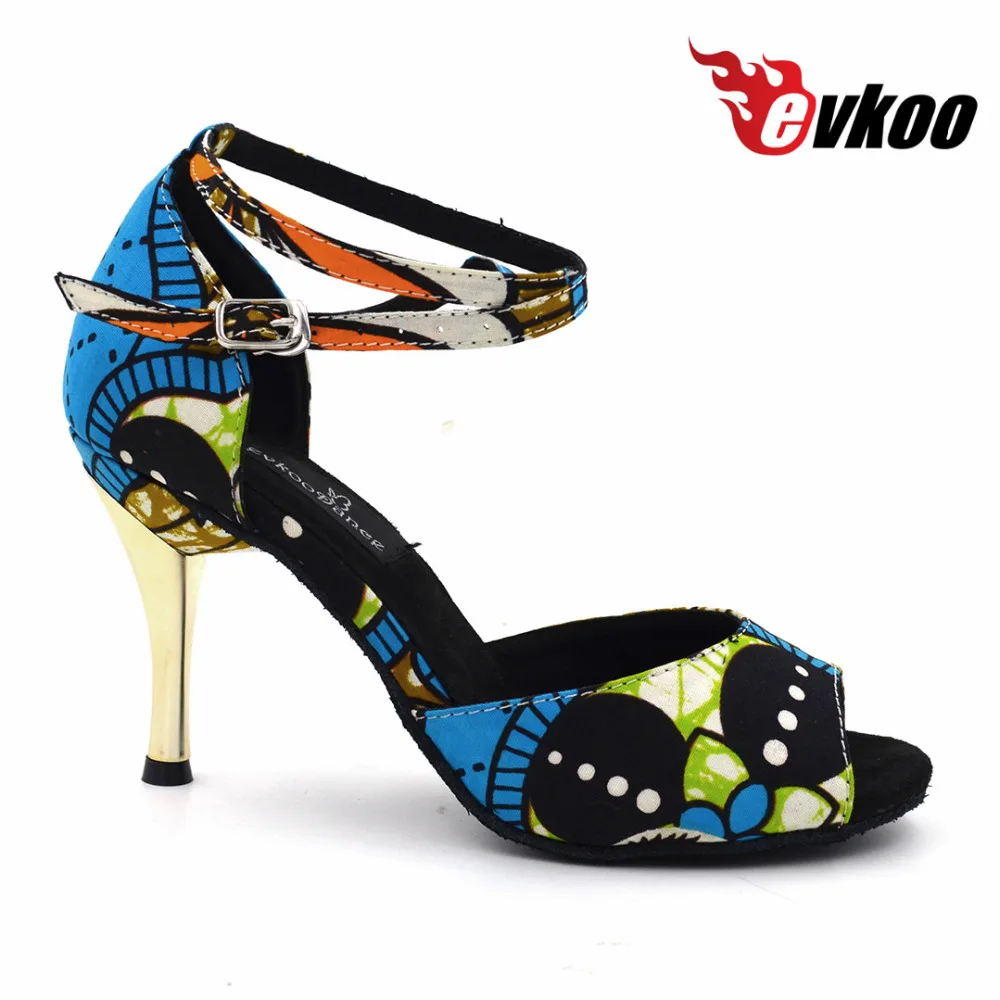 Evkoo/танцевальная обувь для девочек на каблуке 8,5 см; Zapatos De Baile; размеры US4-12; Синяя атласная обувь для латинских бальных танцев в африканском стиле; женская Evkoo-453