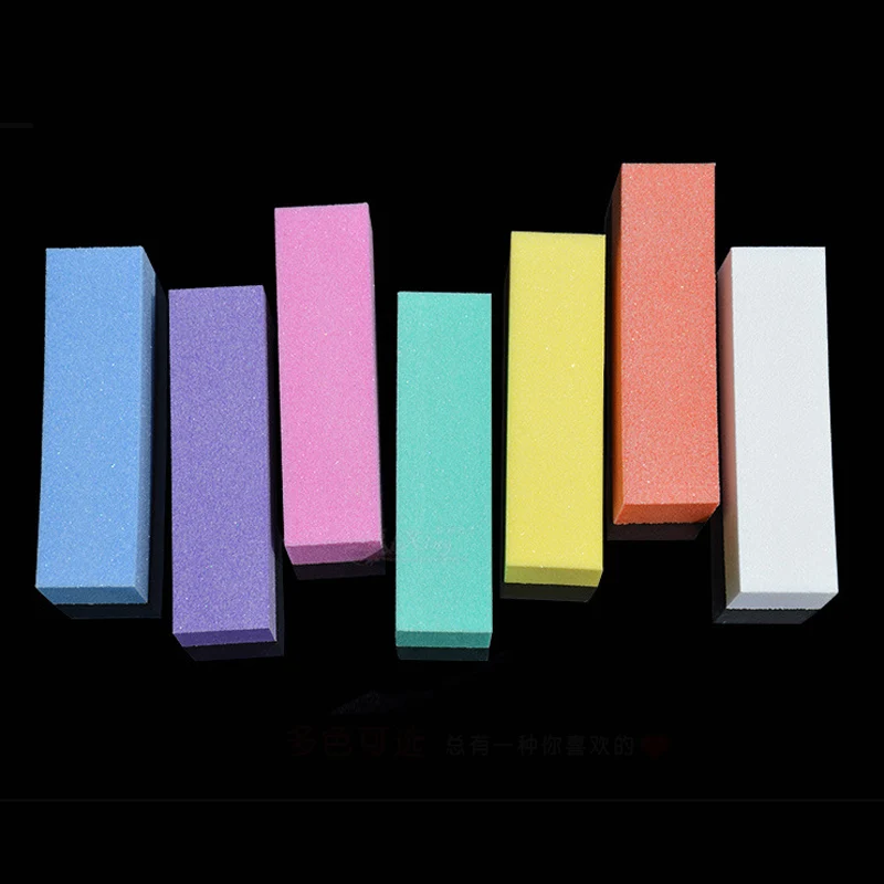 

100Pcs Wholesale Color Sand Surface Sponge Polishing Nail Buffer Block Buffing Sanding Files Acrylic Pedicure Nail Art Tips Tool