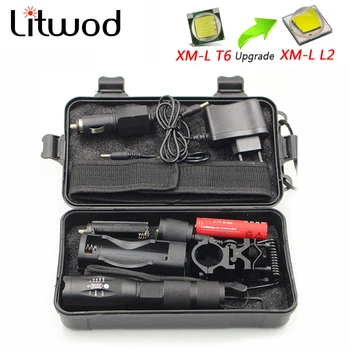 

Z20 led flashlight tactical flash light 5000Lum XM-L T6/L2 zoomable torch led lantern remote control light for hunting