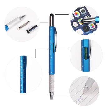 

1PC Creative Ballpoint Pen Screwdriver Ruler Level and Scale Multifunction Plastic Ballpoint Pen Office Stationery Supplies