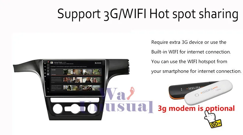 Perfect WANUSUAL 1024*600 10.2 Inch Quad Core 16G Android 6.0 GPS Navigation for VW Passat 2013 2014 2015 2016 2017 With BT 3G Wifi Maps 15