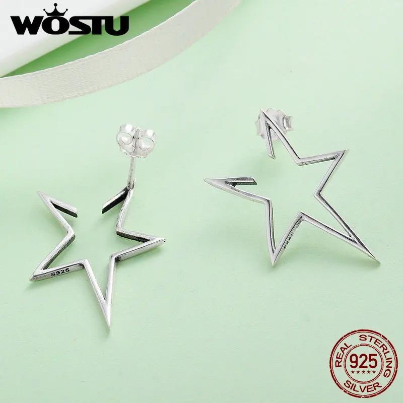Женские серьги пусеты WOSTU 100% стерлингового серебра 925 пробы модные украшения в