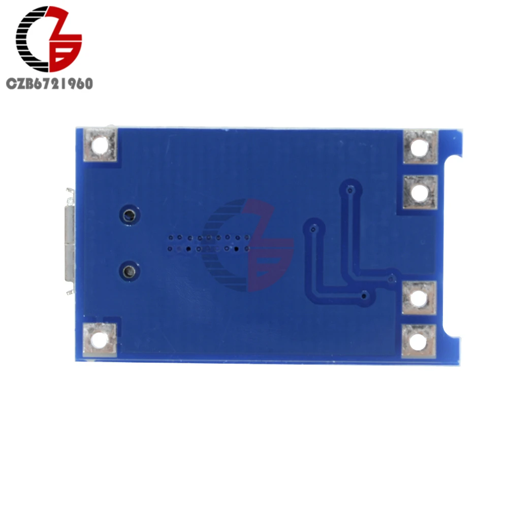 5 шт. DC 5 В 18650 TP4056 модуль зарядки литиевых батарей Защитная плата микро-usb микрофон Функция 1A регулируемый светодиодный индикатор