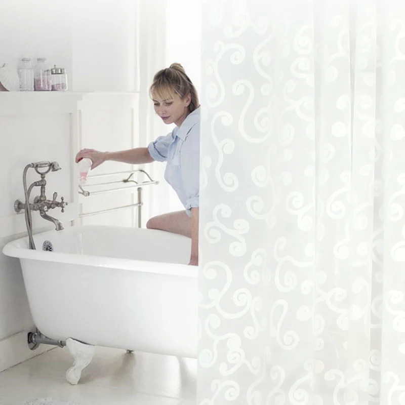 DFH занавески для ванной комнаты PEVA занавески для ванной водонепроницаемый высокое качество 180*180 см сплошной узор