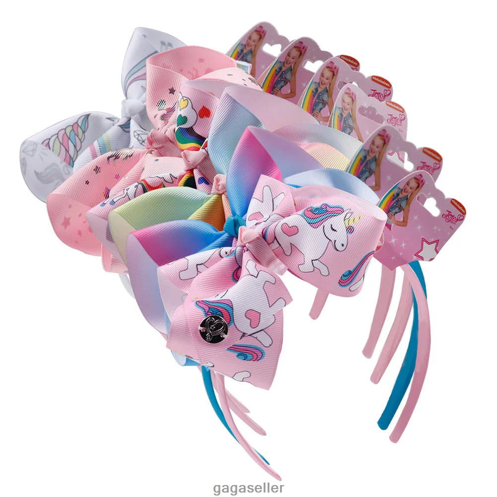 

Kid Girl's Cute Unicorn Hair Bow Hair Clip White Horn Rainbow Bow Hair Grip 14 Style