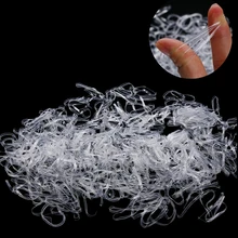 500pcs/pack Transparent Hair Elastic Hair Rope Rubber Band for Women Bind Tie Ponytail Holder Hair Styling Tools