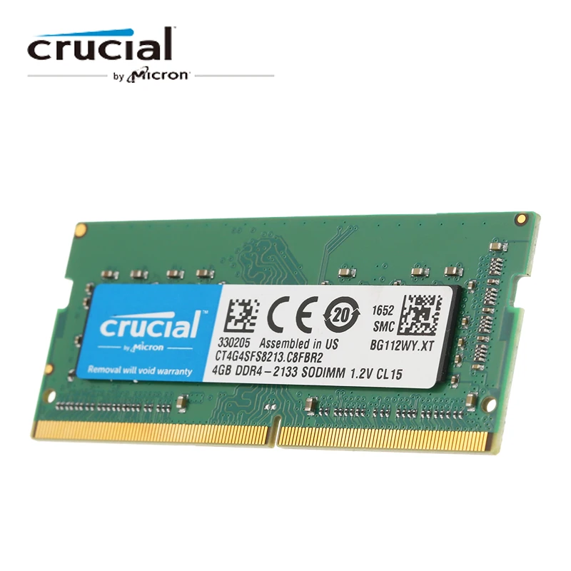 

Crucial 4GB Single DDR4 RAMs 2133MT/s PC4-17000 CL15 1.2V SODIMM 260-Pin Memory for Laptop Notebook DDR4 Memoria RAM