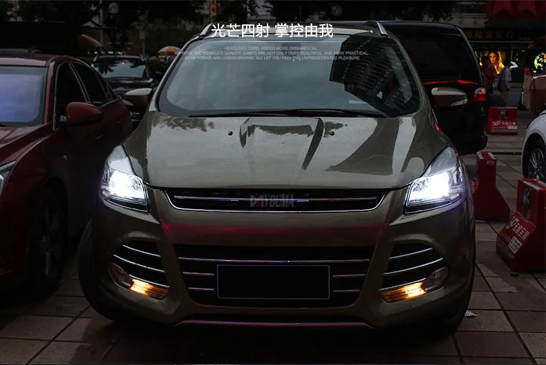АКД стайлинга автомобилей для Ford Kuga фары Escape светодиодный фар DRL Bi Xenon объектив Высокая Низкая луч парковка туман лампа