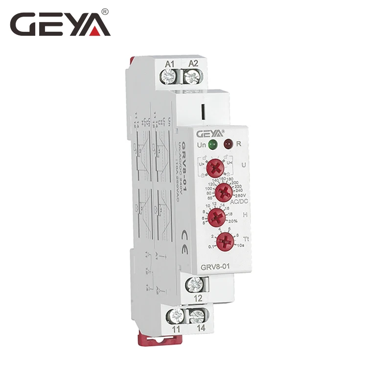 Relé de Tensão Ajustável sobre ou sob a Proteção Relé com Led Exibição do Monitor Frete Grátis Geya Grv8 01 Monofásica da Tensão