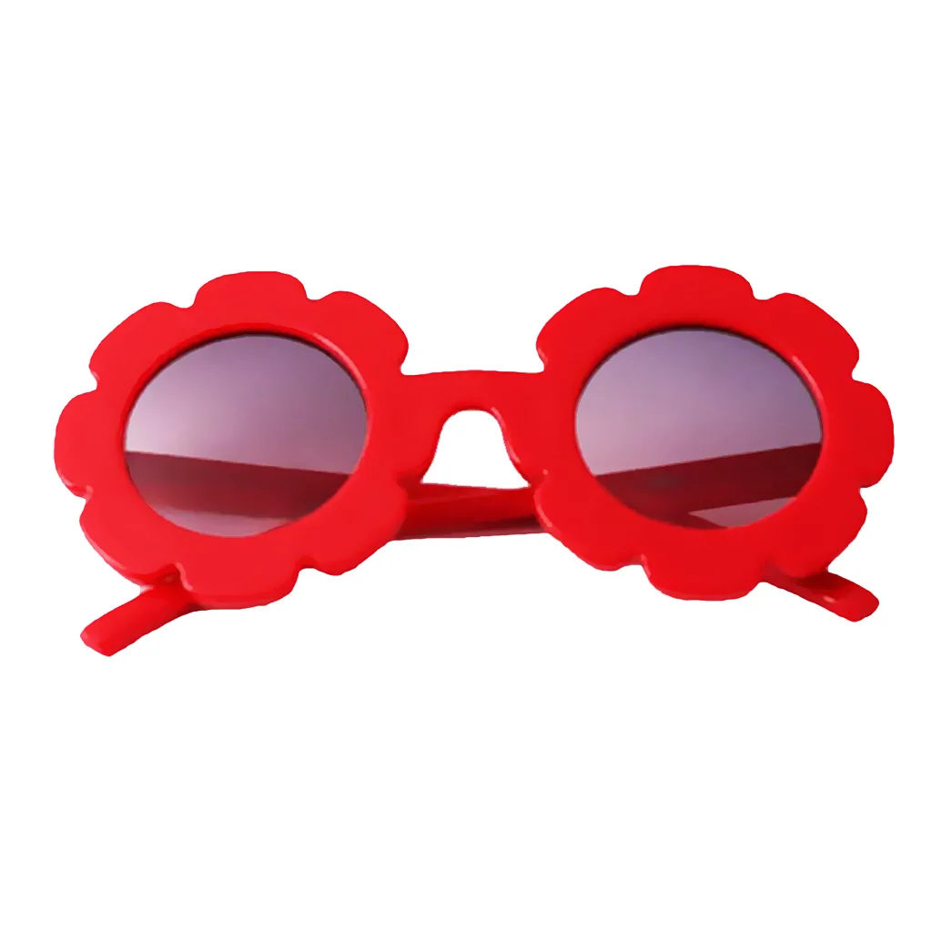 Hot Sale Summer Cute Sun Flower Kids Children Baby Boy Girl Soft Plastic UV400 Classic Vintage Holiday Sunglasses Headwear Acc