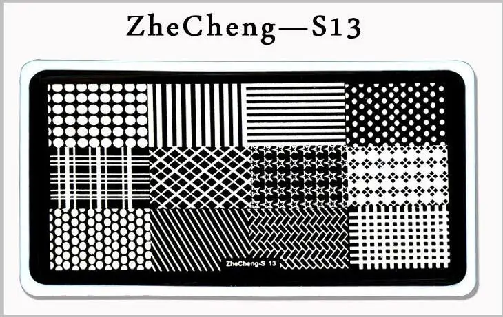 12 5*6 5 см изображение пластины #14: узоры волны шеврон ZHECHENG S серии штамповки шаблон